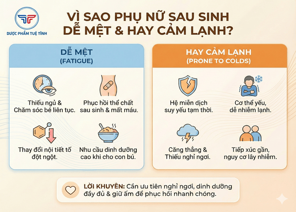 FTT_Phụ nữ sau sinh – vì sao dễ mệt, hay cảm lạnh, và cách phục hồi thể lực nhanh